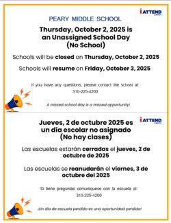 Remember Unassigned Day-No School